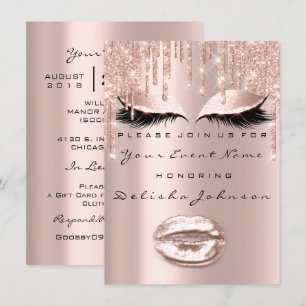 Spark Sweet 16th Drips Glitter Bridal Makeup Invitation