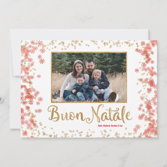 Sparkèle de neige Carte photo de Buon Natale (Devant)