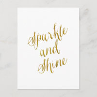 Sparkle and Shine Quote Faux Gold Foil Sparkly