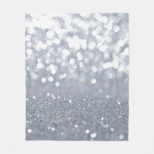 Sparkle and shiny of silver glitter abstract fleece blanket
