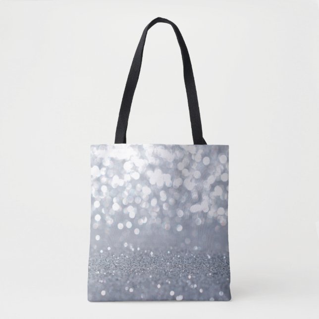 Sparkle and shiny of silver glitter abstract tote bag (Front)