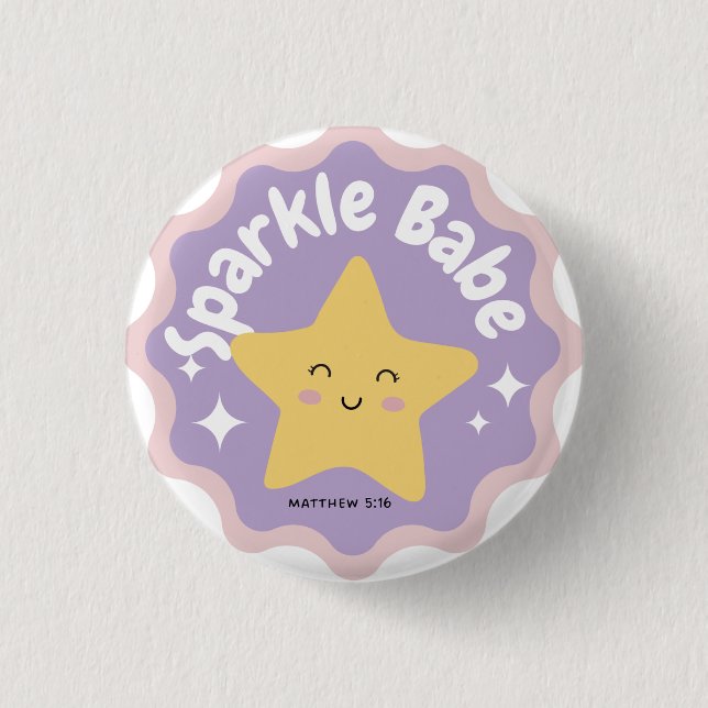 Sparkle babe 1 inch round button (Front)