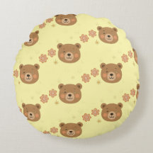 Sparkle Bear Round Pillow