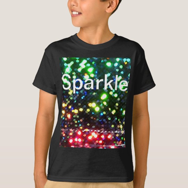 Sparkle Black Tshirt Glam Sparkly Fun Glittery (Front)