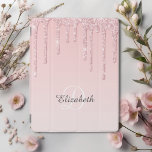 Sparkle Bling Glitter Pink iPad Cover<br><div class="desc">Add a touch of sparkle and bling to your ipad case with this pink faux glitter drip effect design. Features your initial and your name in a modern hand lettered script. An elegant,  girly and glam ipad case.</div>
