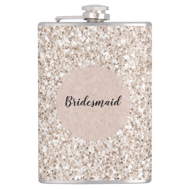 Sparkle Blush Cream Glitz Glitter       Hip Flask (Front)