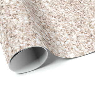 Sparkle Blush Cream Glitz Glitter Wrapping Paper