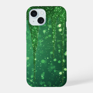 Sparkle Bokeh Luxury Elegant Emerald Glitter Gift iPhone 15 Case