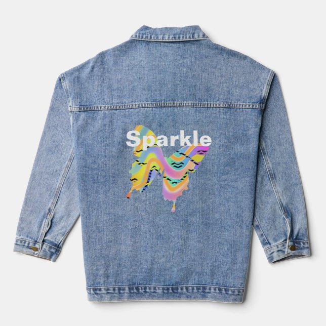Sparkle Butterfly  Denim Jacket (Back)