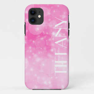 sparkle Christmas hot pink birthday party iPhone 11 Case