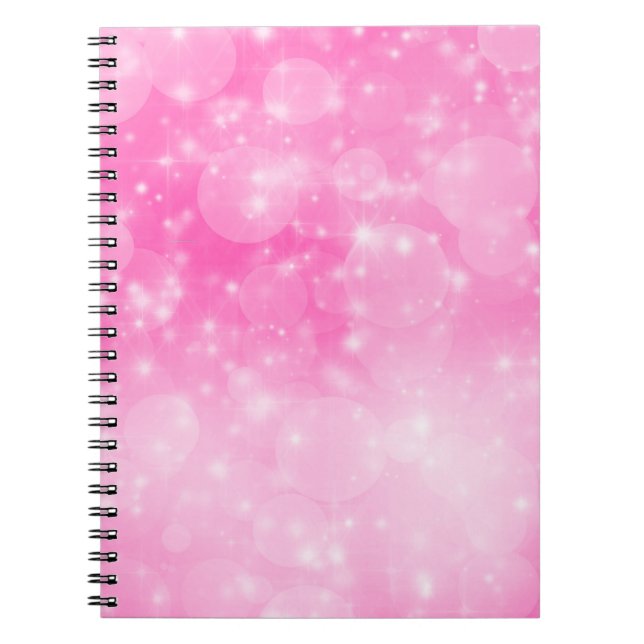 sparkle Christmas hot pink birthday party Notebook (Front)