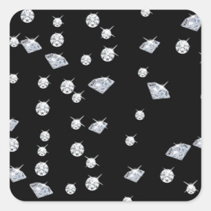 Sparkle Diamonds Square Sticker