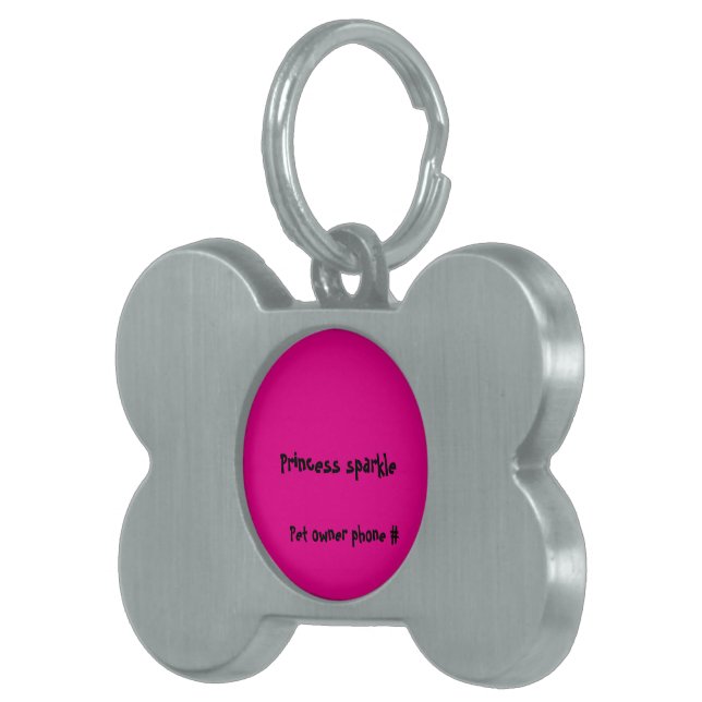 Sparkle dog tag personalized (Front Right)