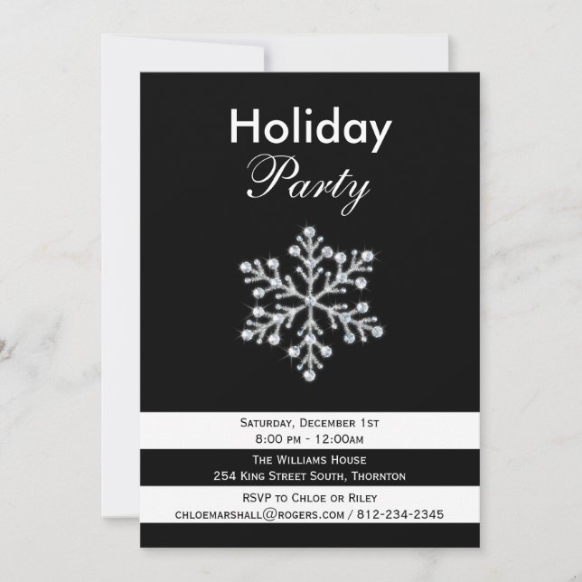 Sparkle & Drama Holiday Party Invitation (Front)