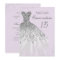 Sparkle Dress Purple Silver Quinceanera Invitation