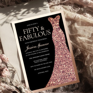 Sparkle Dress Womans 50th Birthday Black Rose Gold