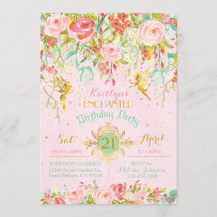 Sparkle Fairy Enchanted Garden Birthday Invitation
