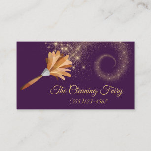 Sparkle Fairy Feather Duster Cleaning Services Business Card