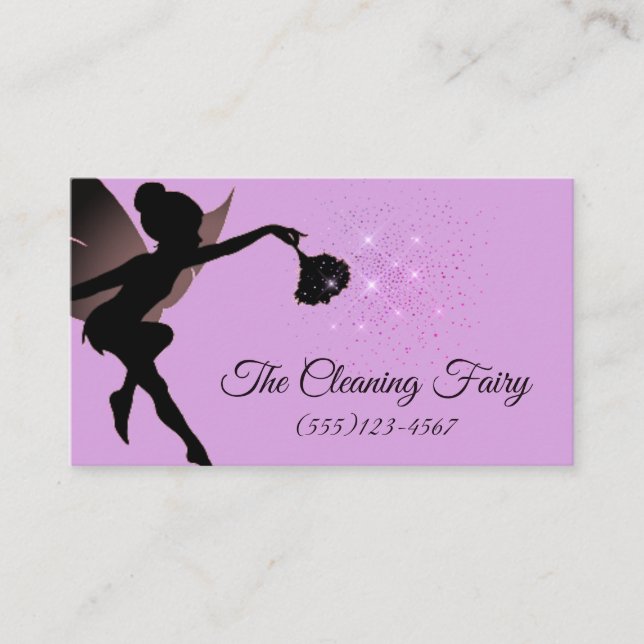 Sparkle Fairy Maid House Cleaning Services Busines Business Card (Front)