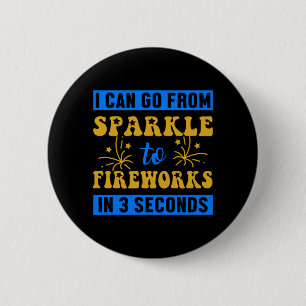 Sparkle Fireworks Pyrotechnician Firecracker Gift 2 Inch Round Button