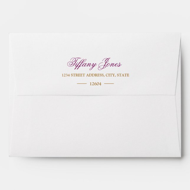 Sparkle Floral Amethyst Return Address Envelope (Back (Top Flap))