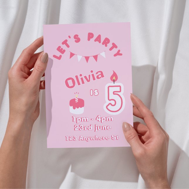  Sparkle & Fun 5th Birthday Invitation (Creator Uploaded)