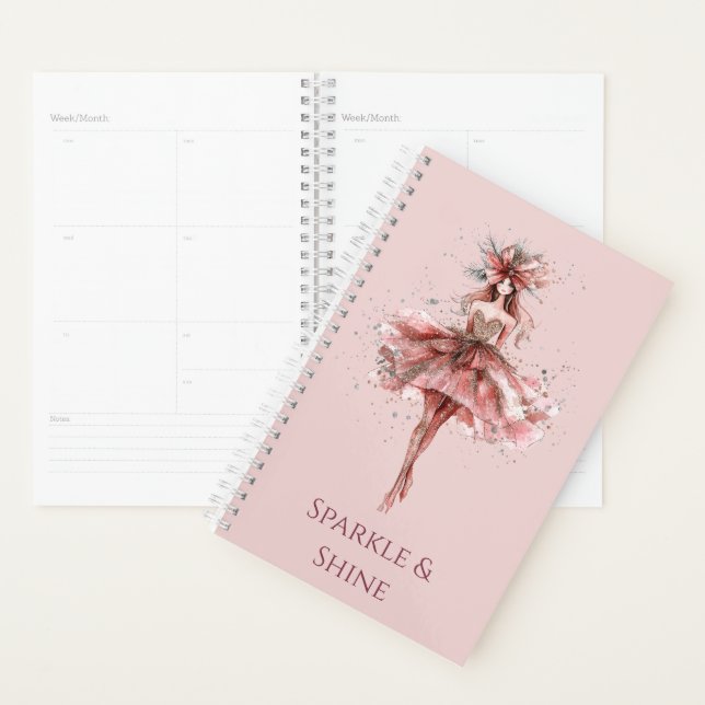 Sparkle Girl in Pink Rose Gold Dress Planner (Display)