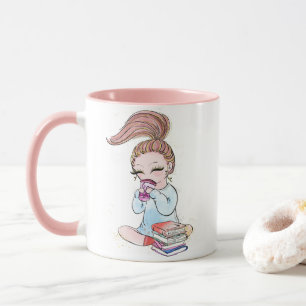 Sparkle Girly Coffee Books Mug