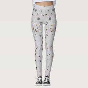 Sparkle Glam Glitter girly marble art gray Leggings