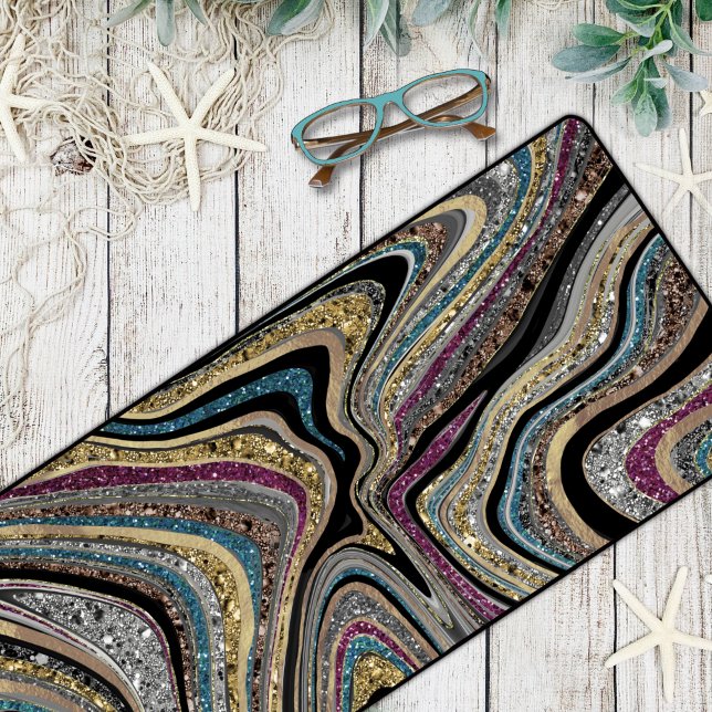 Sparkle Glam glittery girly marble art Desk Mat (Creator Uploaded)