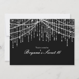 Sparkle Glamour Lights Birthday Party Invitations