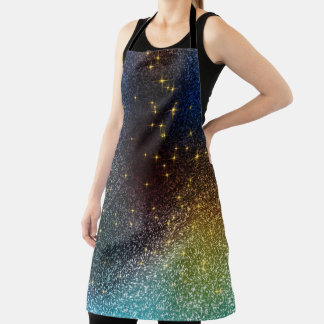 Sparkle glitter gradient with colourful colours  apron