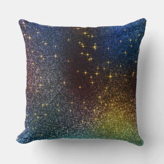 Sparkle glitter gradient with colourful colours  throw pillow