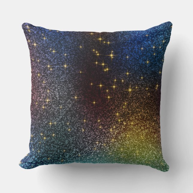 Sparkle glitter gradient with colourful colours  throw pillow (Front)