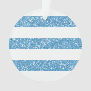 Sparkle Glitter Look Stripes Acrylic Ornament