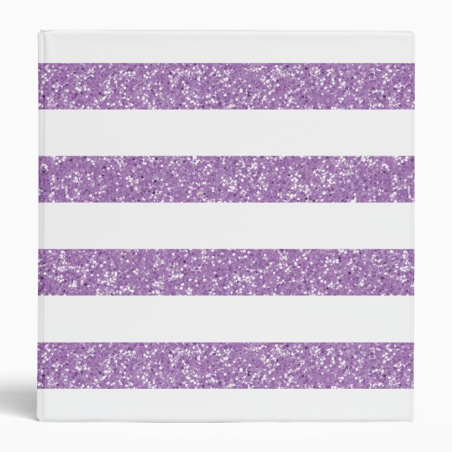 Sparkle Glitter Look Stripes Binder (1.5 in) (Front)