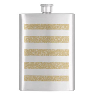Sparkle Glitter Look Stripes Classic Flask