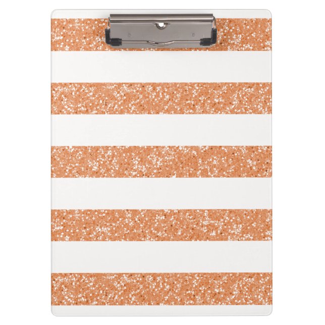 Sparkle Glitter Look Stripes Clipboard (Front)