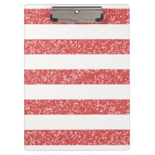 Sparkle Glitter Look Stripes Clipboard