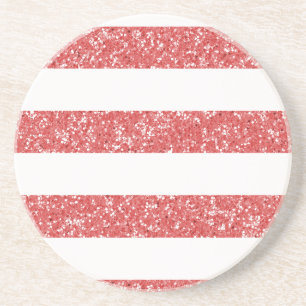 Sparkle Glitter Look Stripes Coaster