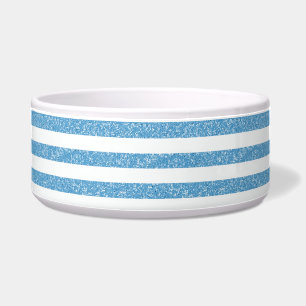 Sparkle Glitter Look Stripes Dog Bowl