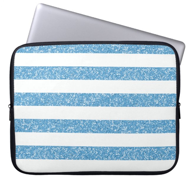 Sparkle Glitter Look Stripes Electronics Sleeve (Front)