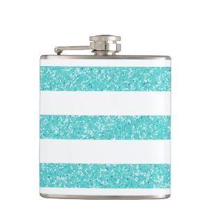 Sparkle Glitter Look Stripes Flask