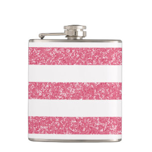 Sparkle Glitter Look Stripes Flask