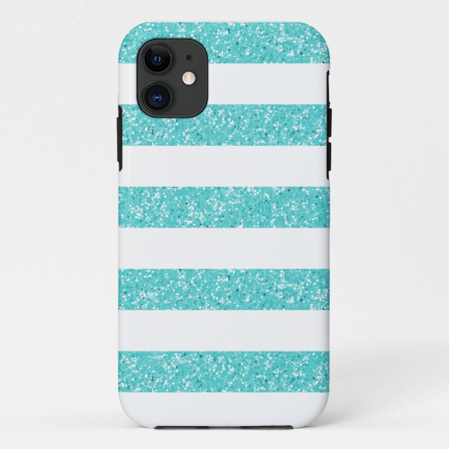 Sparkle Glitter Look Stripes iPhone 5 BT Case (Back)