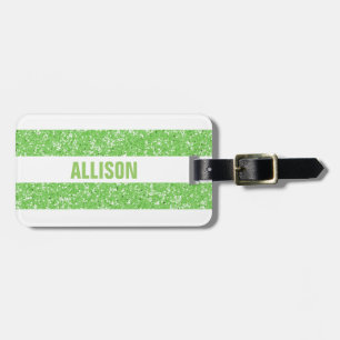 Sparkle Glitter Look Stripes Luggage Tag