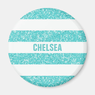 Sparkle Glitter Look Stripes Magnet