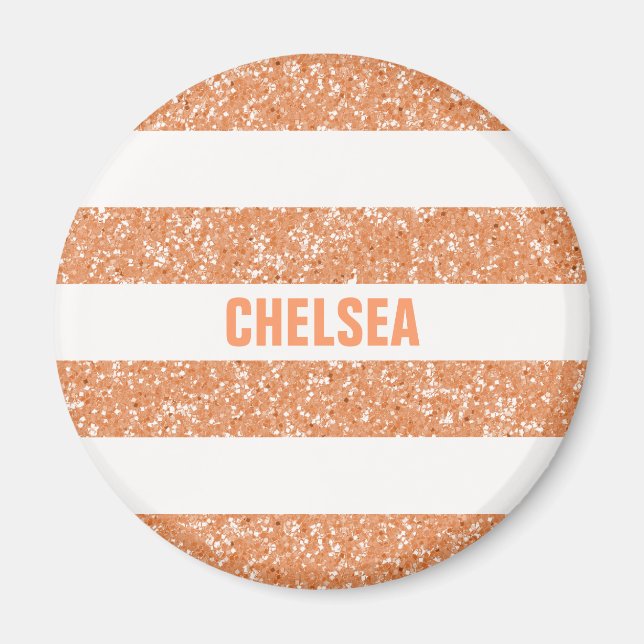 Sparkle Glitter Look Stripes Magnet (Front)