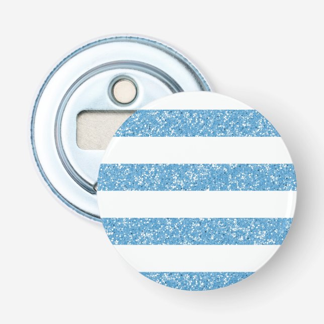 Sparkle Glitter Look Stripes Magnet Bottle Opener (Front)