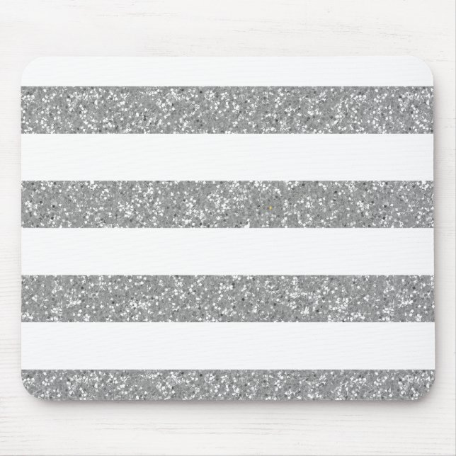 Sparkle Glitter Look Stripes Mousepad (Front)